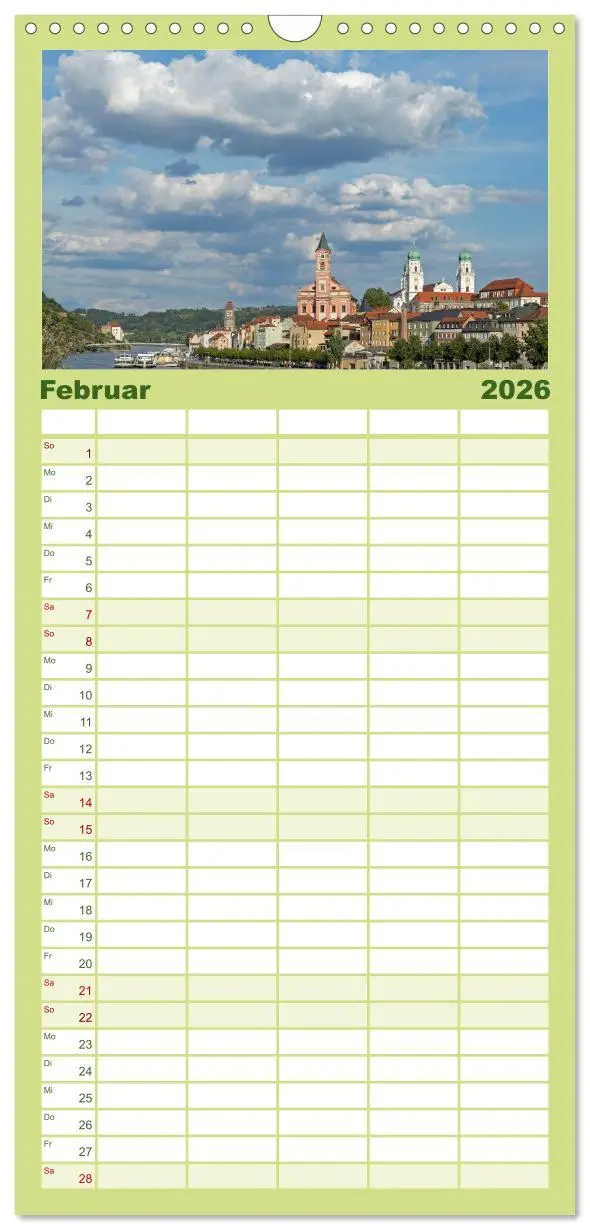 Bild: 9783516505580 | Familienplaner 2026 - Passau - Dreiflüssestadt an Donau, Inn und...