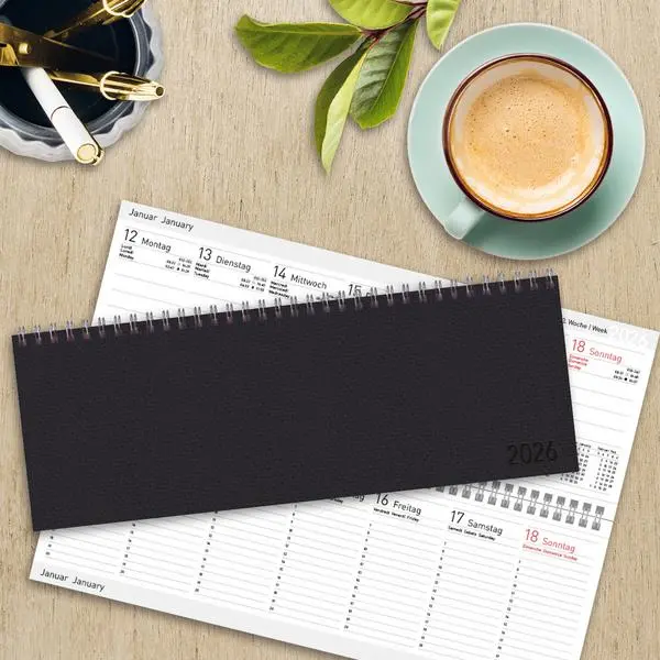 Bild: 9783731885580 | Tischkalender quer Professional Premium 2026 schwarz | Verlag Korsch