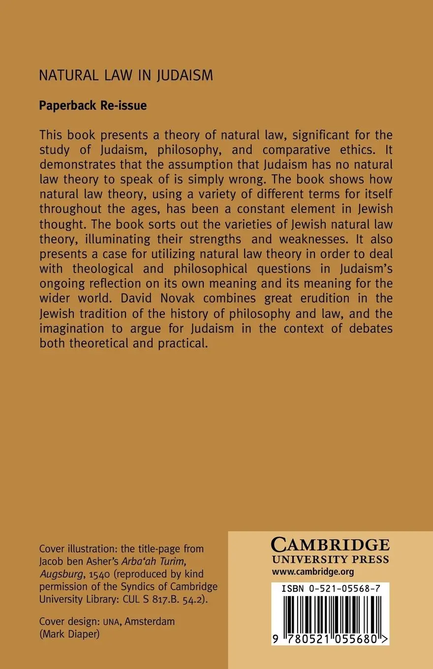 Rückseite: 9780521055680 | Natural Law in Judaism | David Novak | Taschenbuch | Englisch | 2007