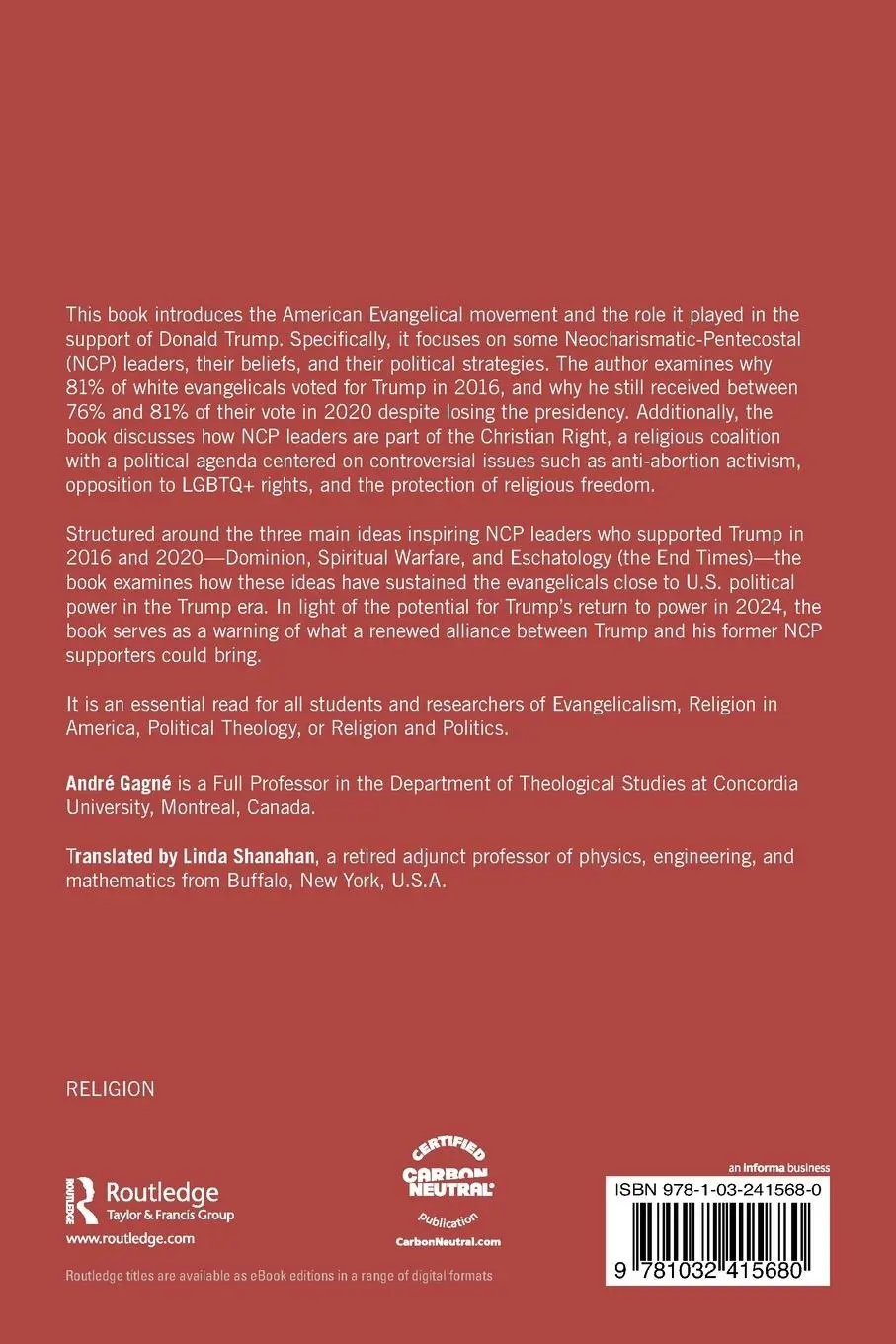 Rückseite: 9781032415680 | American Evangelicals for Trump | André Gagné | Taschenbuch | Englisch