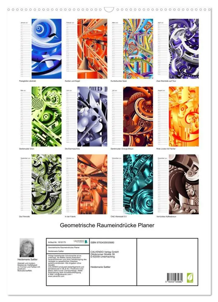 Bild: 9783435935680 | Geometrische Raumeindrücke Planer (Wandkalender 2025 DIN A2 hoch),...