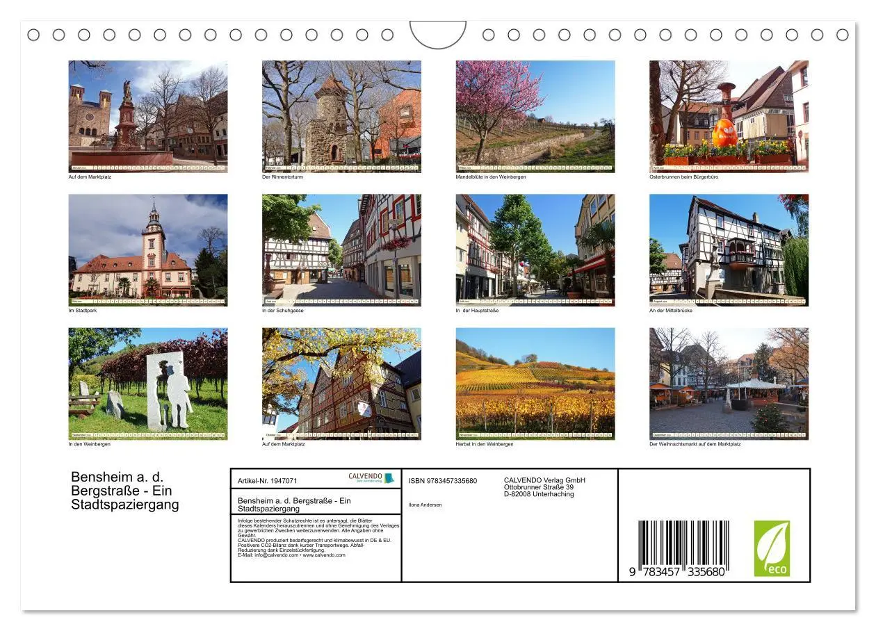Bild: 9783457335680 | Bensheim a. d. Bergstraße - Ein Stadtspaziergang (Wandkalender 2026...