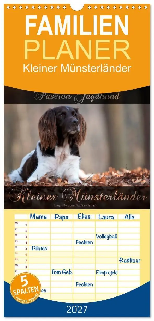 Cover: 9783594335680 | Familienplaner 2027 - Passion Jagdhund - Kleiner Münsterländer mit...