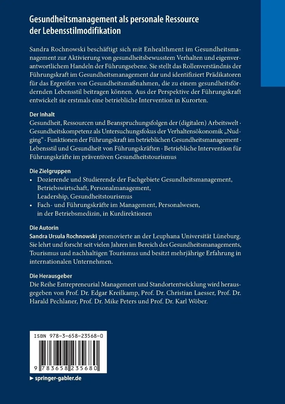 Rückseite: 9783658235680 | Gesundheitsmanagement als personale Ressource der...