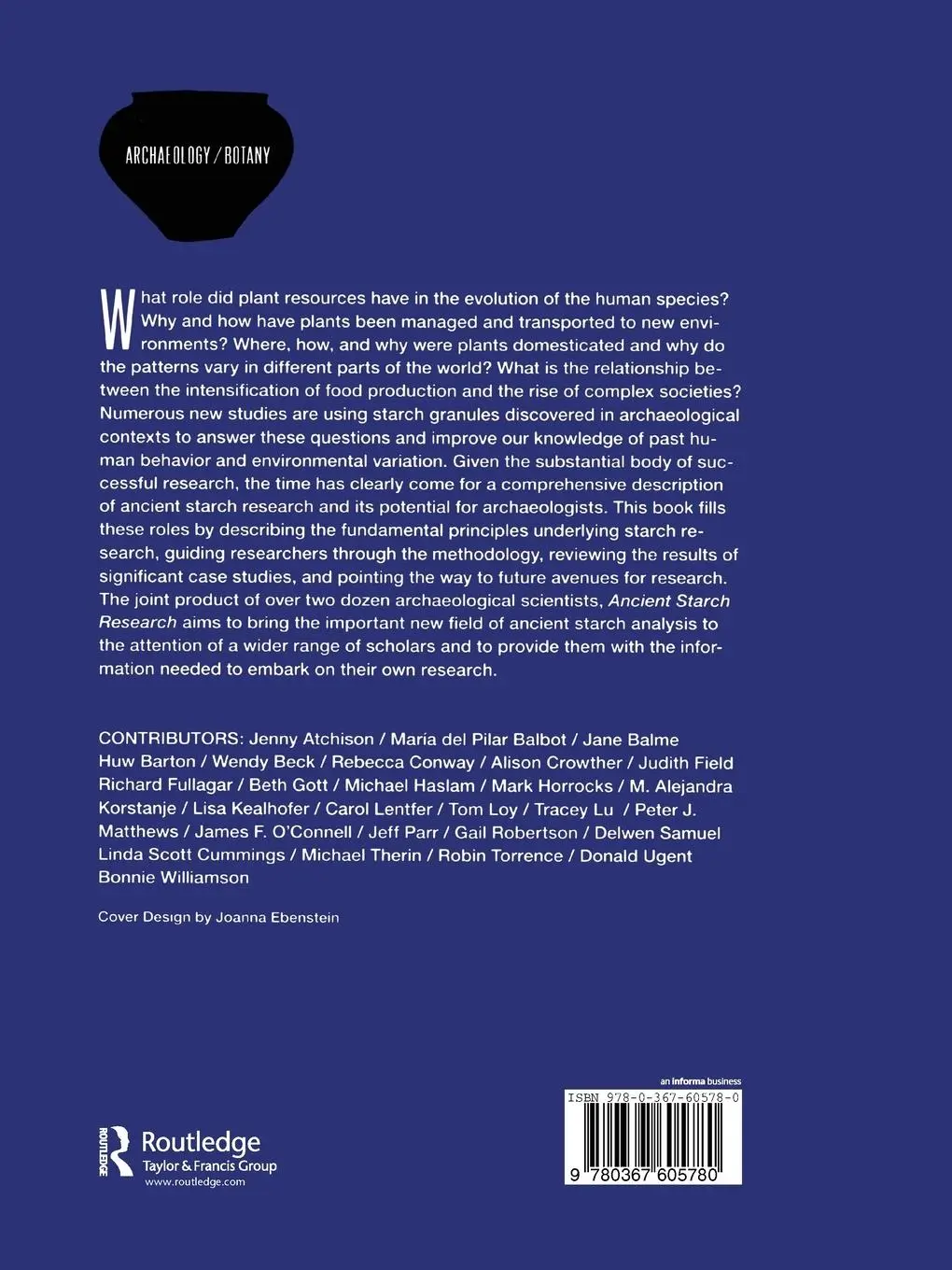 Rückseite: 9780367605780 | Ancient Starch Research | Robin Torrence (u. a.) | Taschenbuch | 2020