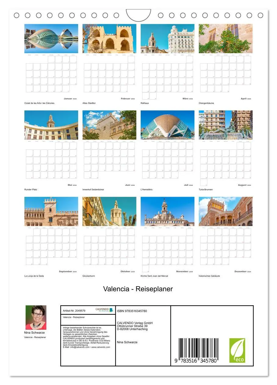 Bild: 9783516345780 | Valencia - Reiseplaner (Wandkalender 2026 DIN A4 hoch), CALVENDO...