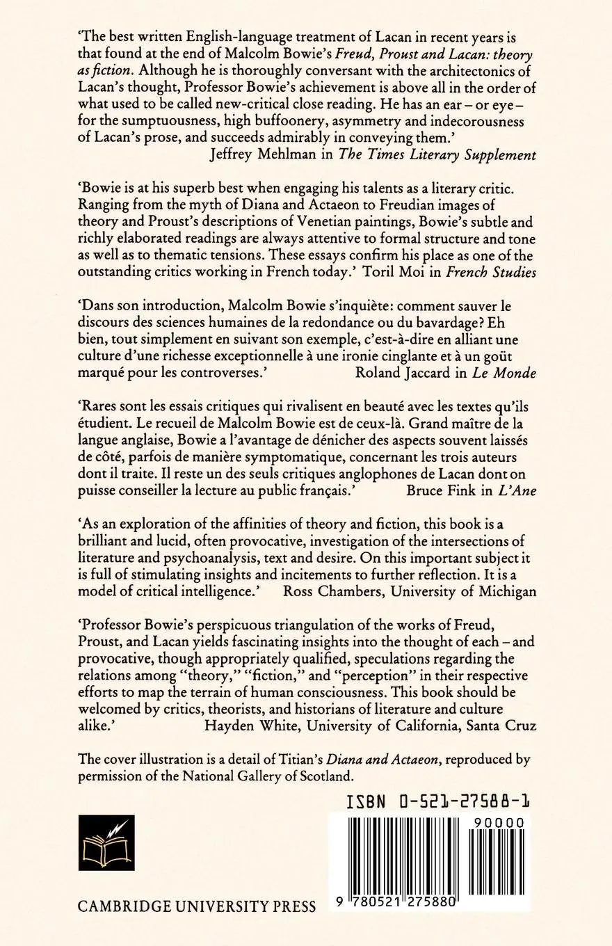 Rückseite: 9780521275880 | Freud, Proust and Lacan | Theory as Fiction | Malcolm Bowie | Buch