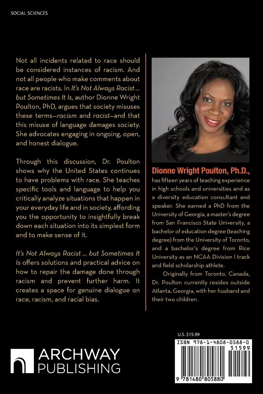 Rückseite: 9781480805880 | It S Not Always Racist But Sometimes It Is | Dionne Wright Poulton