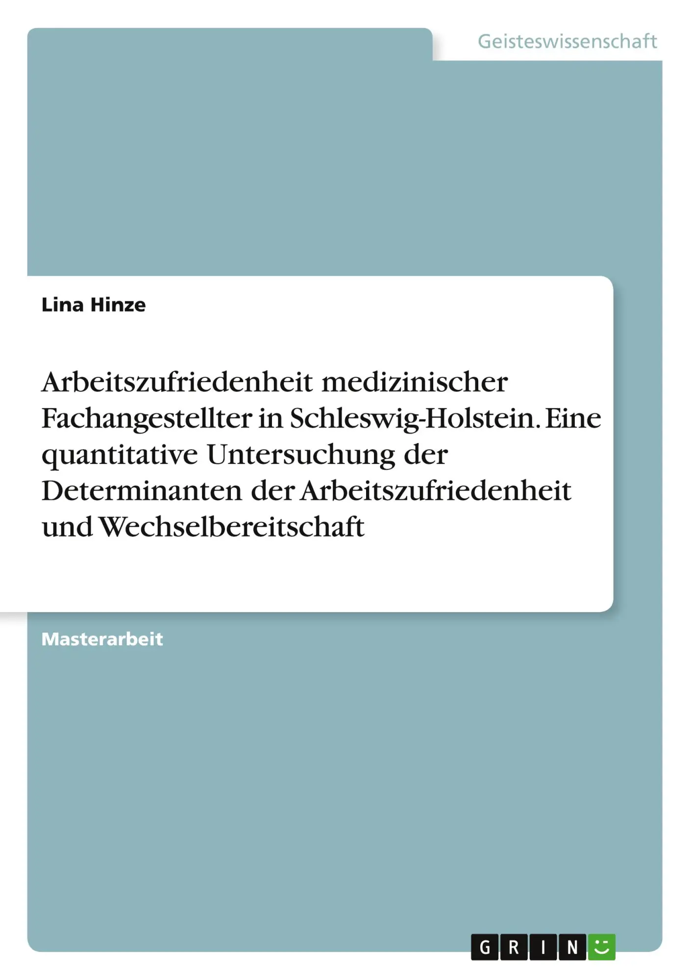 Cover: 9783346815880 | Arbeitszufriedenheit medizinischer Fachangestellter in...
