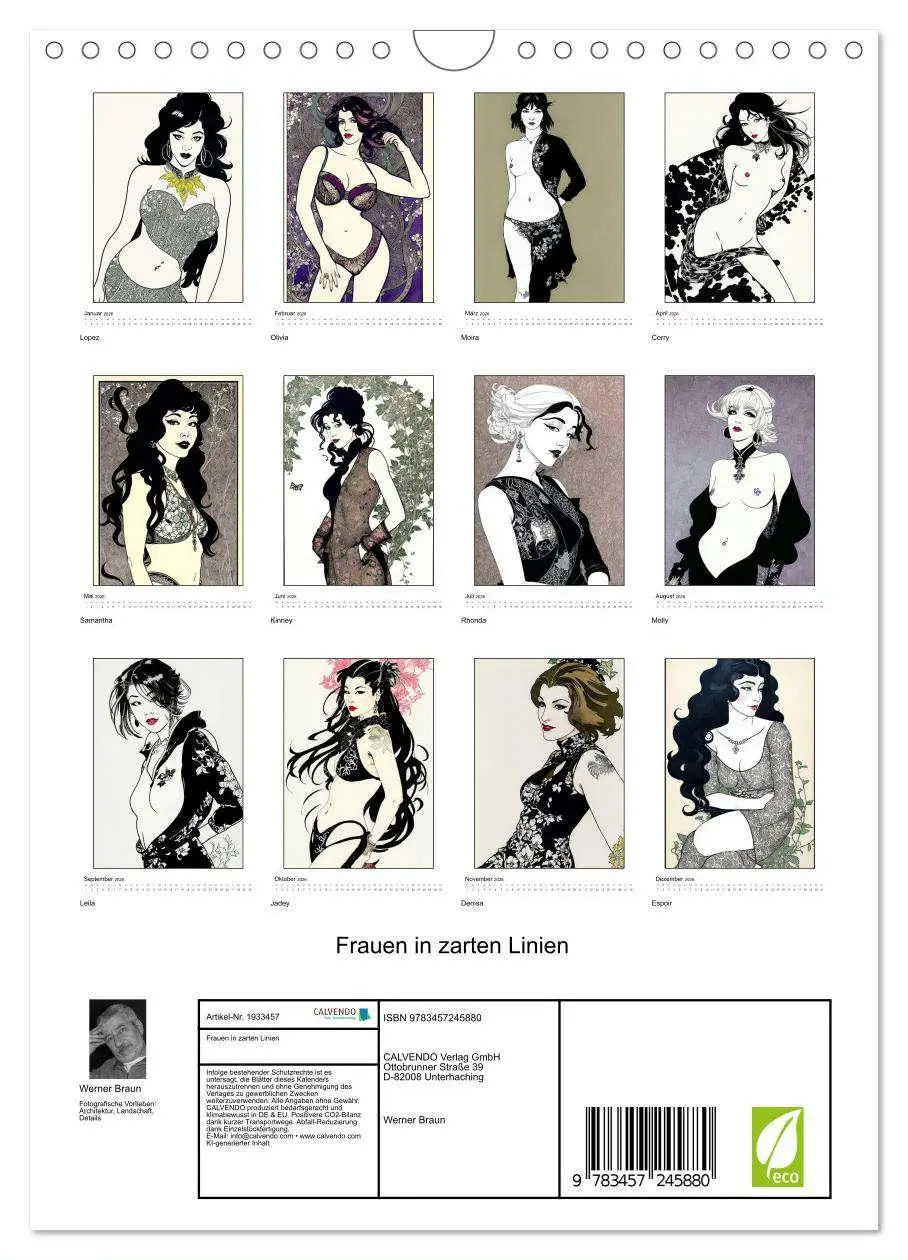 Bild: 9783457245880 | Frauen in zarten Linien (Wandkalender 2026 DIN A4 hoch), CALVENDO...