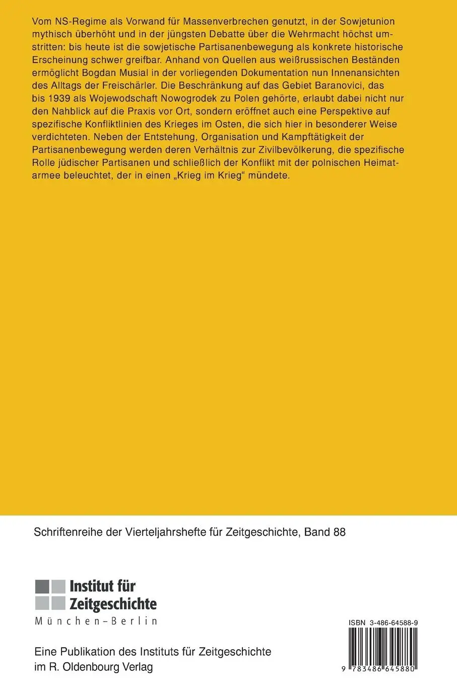 Rückseite: 9783486645880 | Sowjetische Partisanen in Weißrußland | Bogdan Musial | Taschenbuch