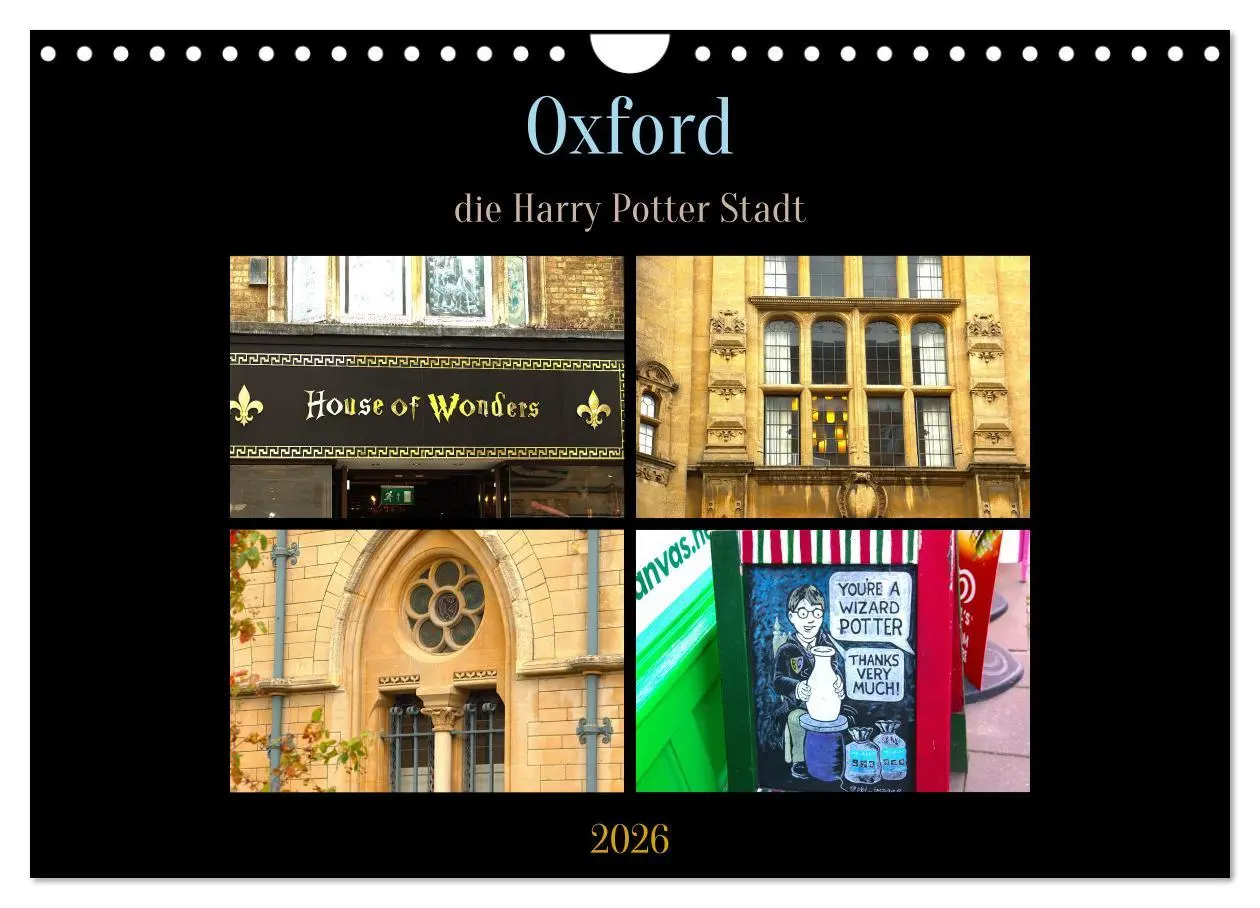 Cover: 9783516645880 | Oxford - die Harry Potter Stadt (Wandkalender 2026 DIN A4 quer),...