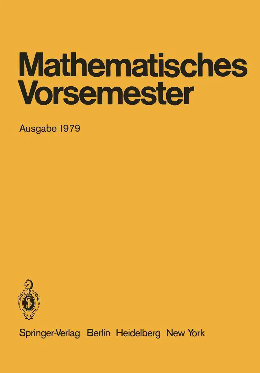 Mathematisches Vorsemester: Ausgabe 1979