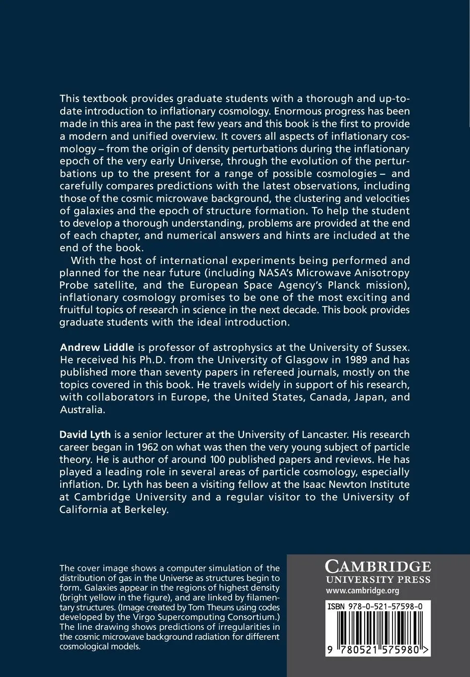 Rückseite: 9780521575980 | Cosmological Inflation and Large-Scale Structure | Liddle (u. a.)