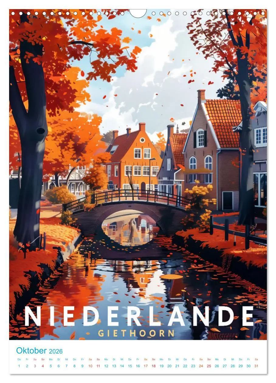 Bild: 9783516255980 | Niederlande - Old School Poster Style (Wandkalender 2026 DIN A3...
