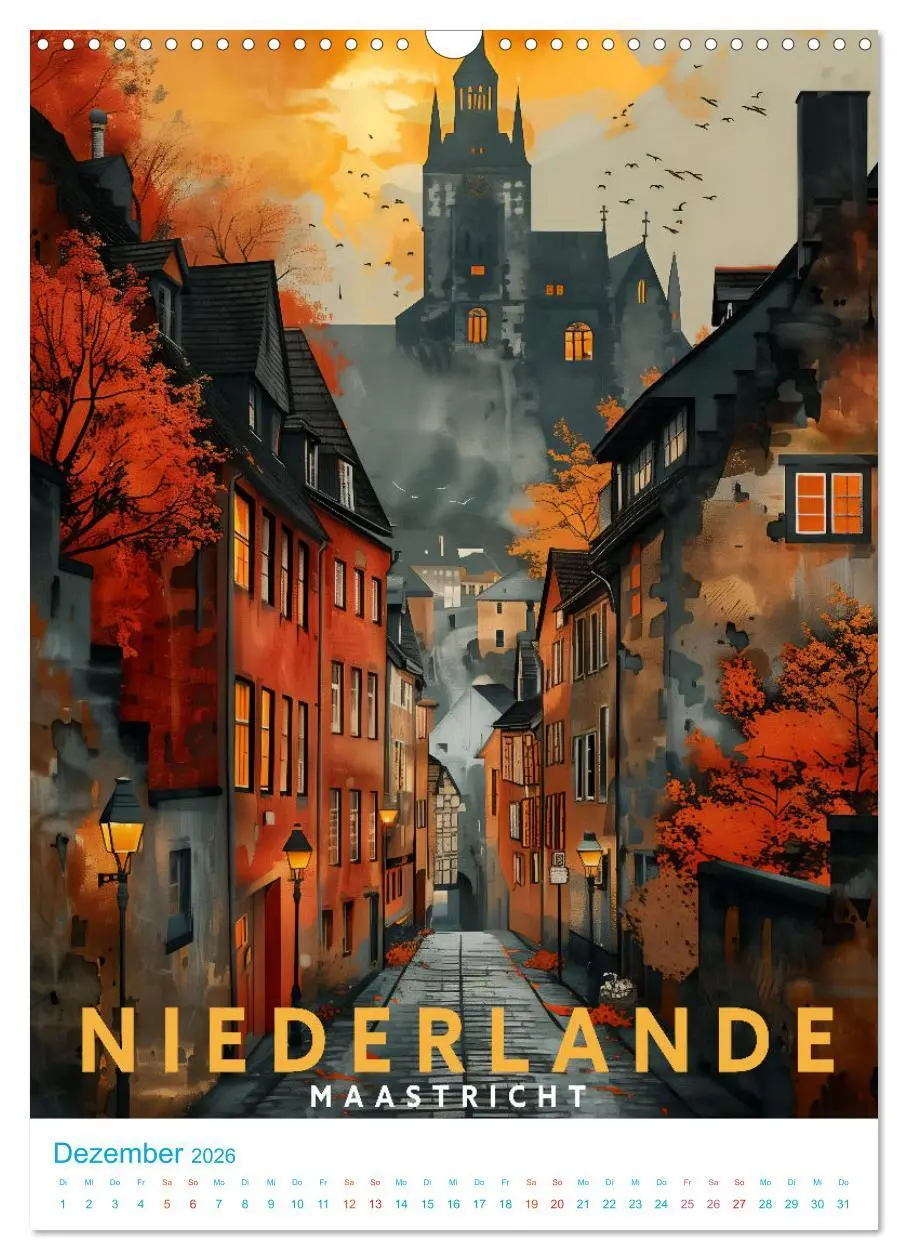 Bild: 9783516255980 | Niederlande - Old School Poster Style (Wandkalender 2026 DIN A3...