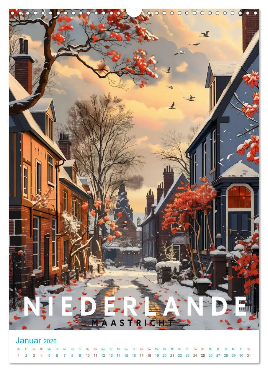 Bild: 9783516255980 | Niederlande - Old School Poster Style (Wandkalender 2026 DIN A3...
