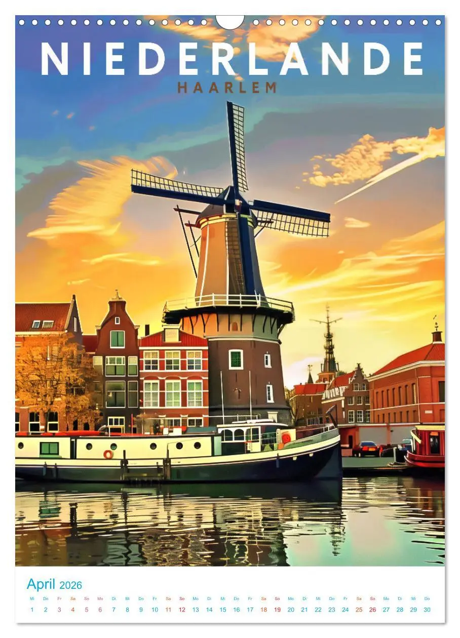 Bild: 9783516255980 | Niederlande - Old School Poster Style (Wandkalender 2026 DIN A3...