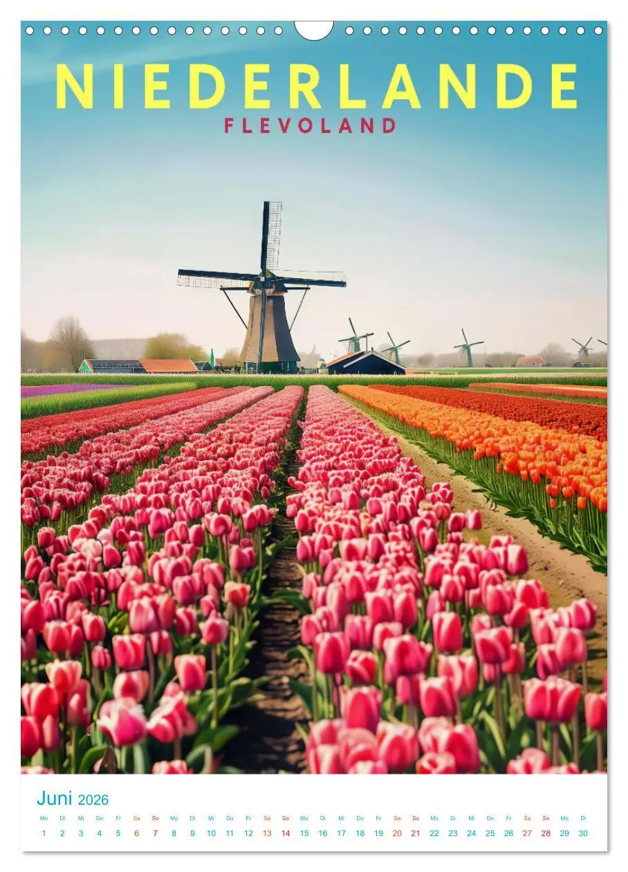 Bild: 9783516255980 | Niederlande - Old School Poster Style (Wandkalender 2026 DIN A3...