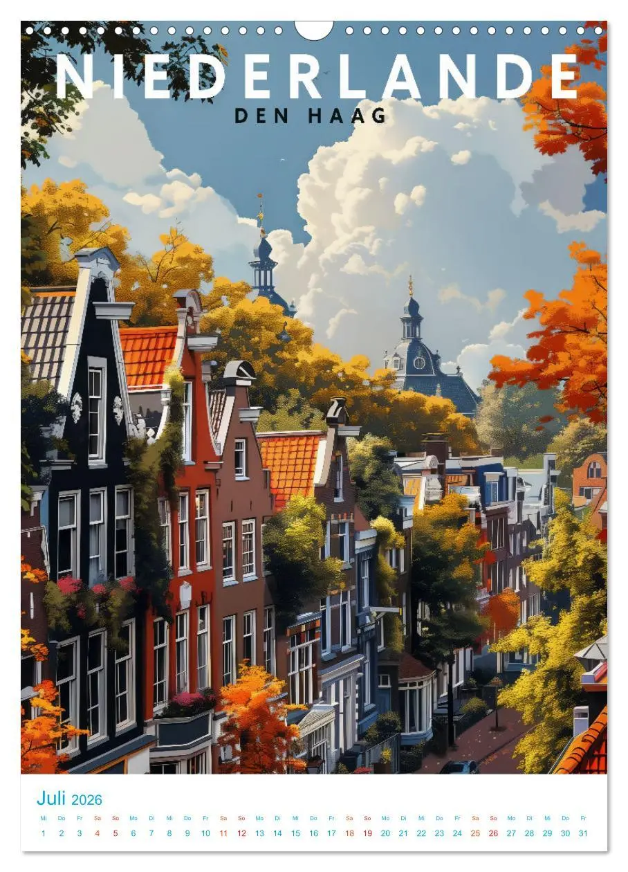 Bild: 9783516255980 | Niederlande - Old School Poster Style (Wandkalender 2026 DIN A3...