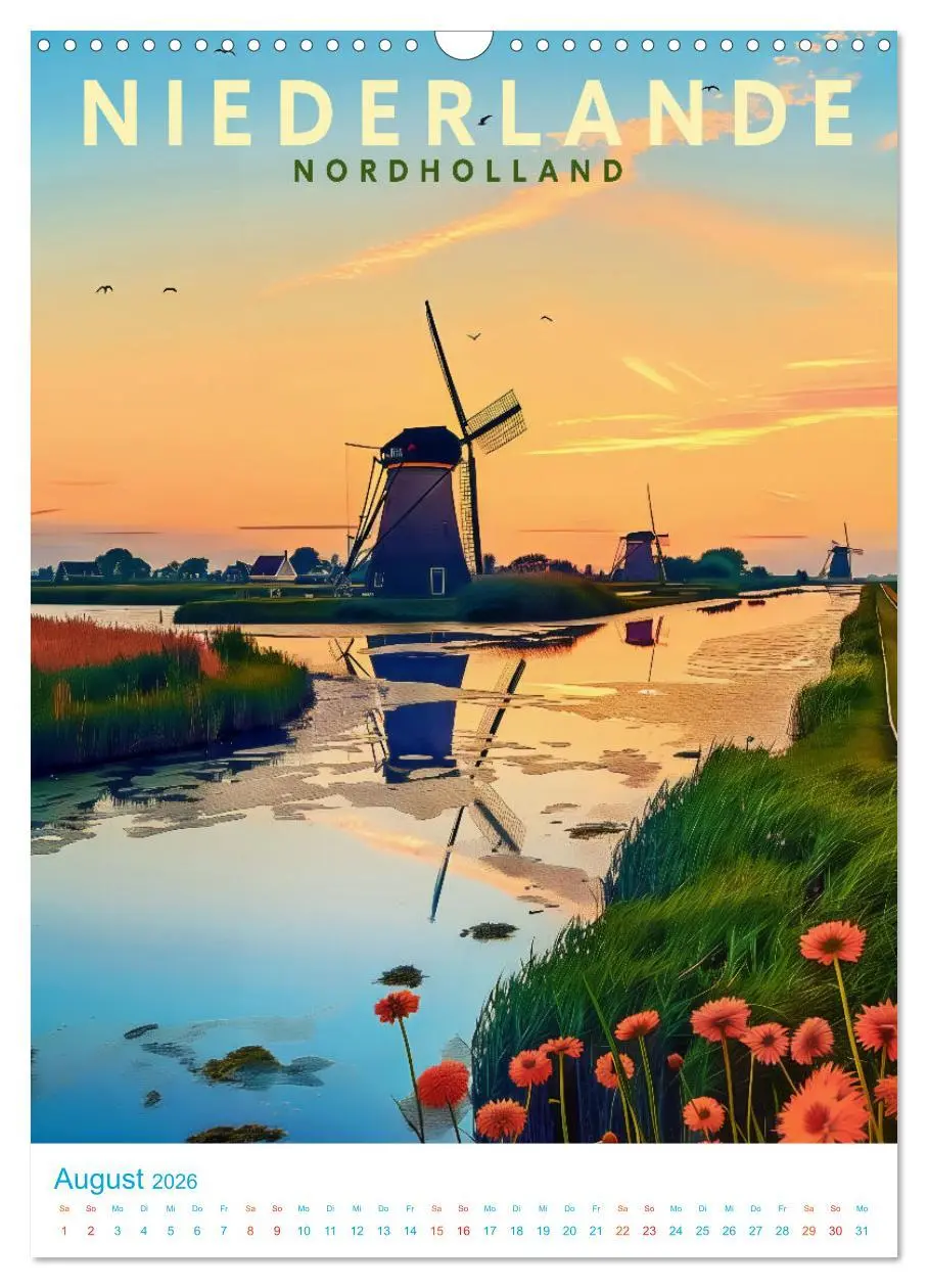 Bild: 9783516255980 | Niederlande - Old School Poster Style (Wandkalender 2026 DIN A3...