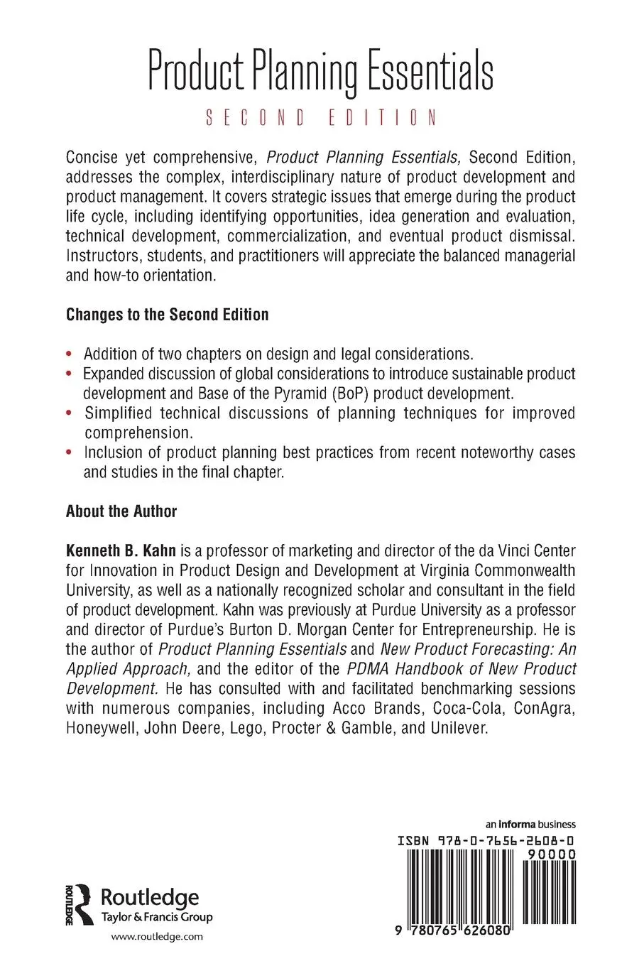 Rückseite: 9780765626080 | Product Planning Essentials | Kenneth Kahn | Taschenbuch | Englisch