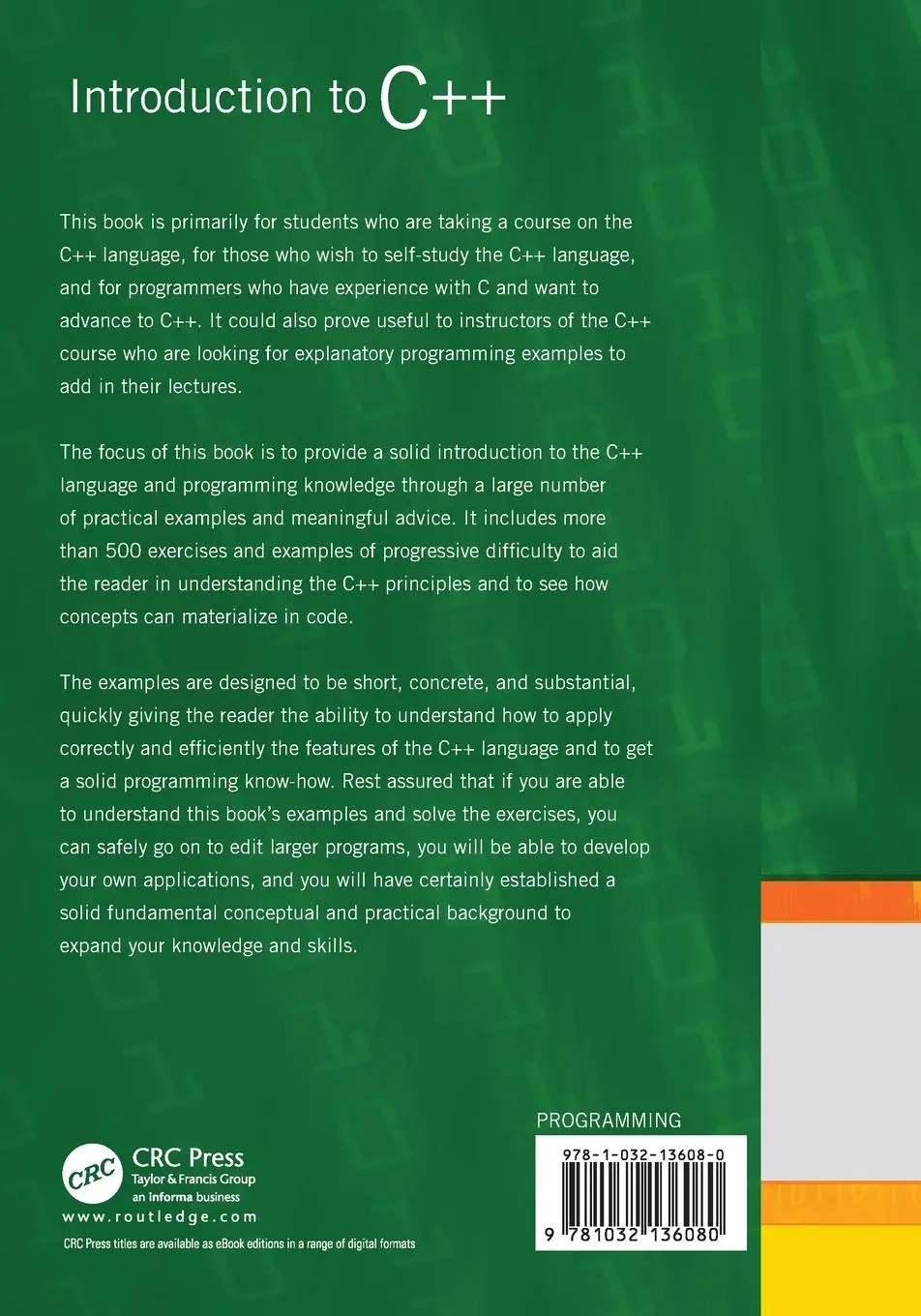 Rückseite: 9781032136080 | Introduction to C++ | George S. Tselikis | Taschenbuch | Englisch