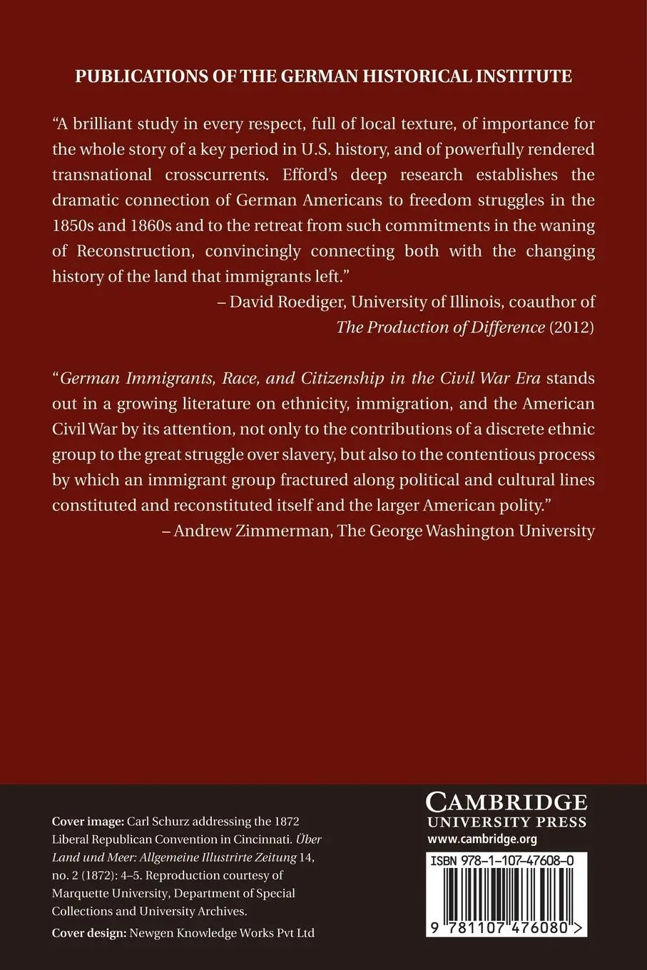 Rückseite: 9781107476080 | German Immigrants, Race, and Citizenship in the Civil War Era | Efford