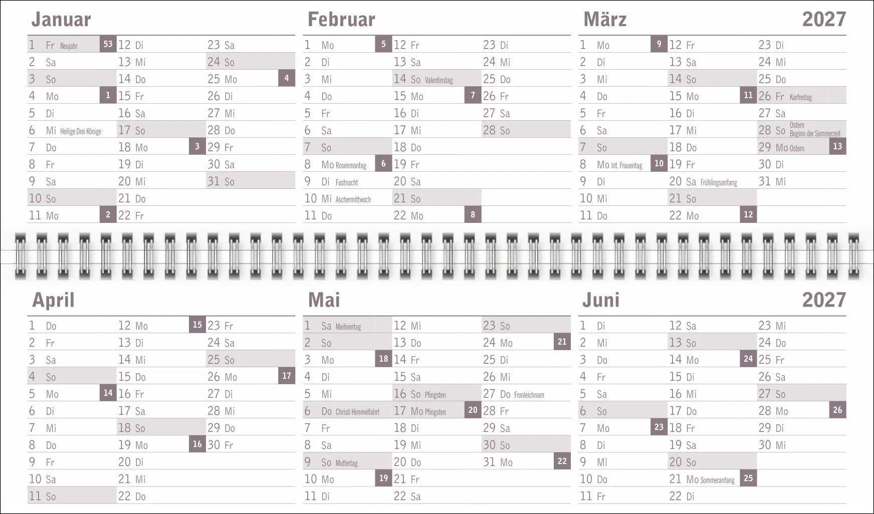 Bild: 9783756416080 | Großdruck Wochenquerplaner 2027 | Heye | Kalender | Bürokalender Heye