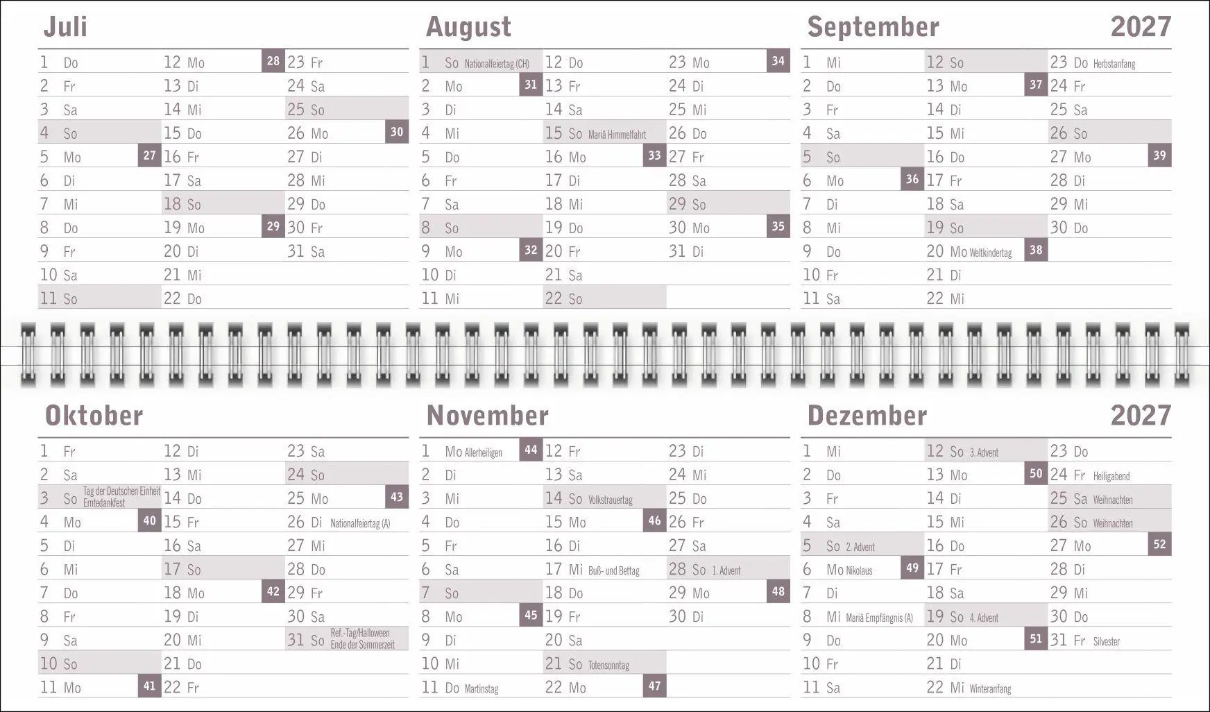 Bild: 9783756416080 | Großdruck Wochenquerplaner 2027 | Heye | Kalender | Bürokalender Heye