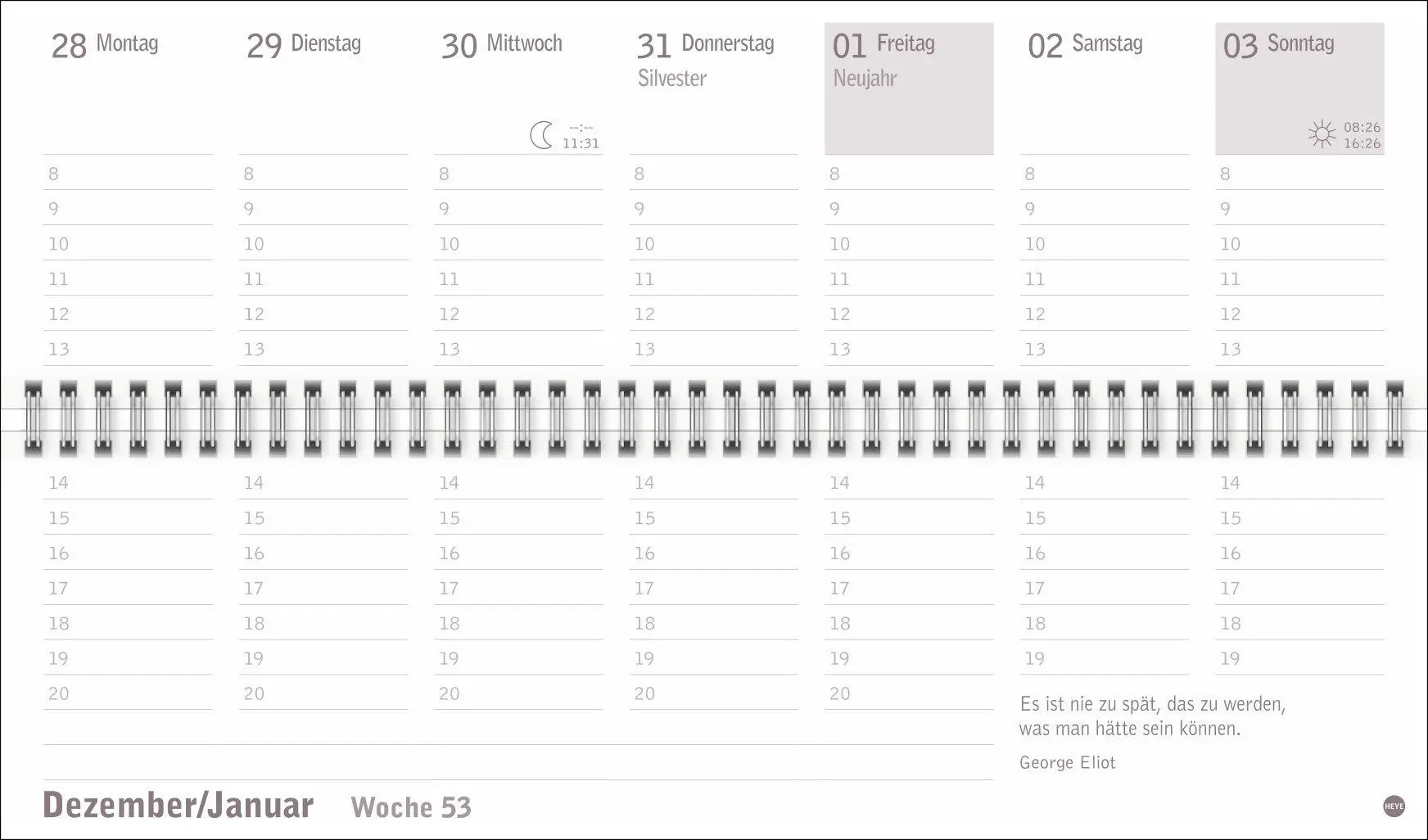 Bild: 9783756416080 | Großdruck Wochenquerplaner 2027 | Heye | Kalender | Bürokalender Heye