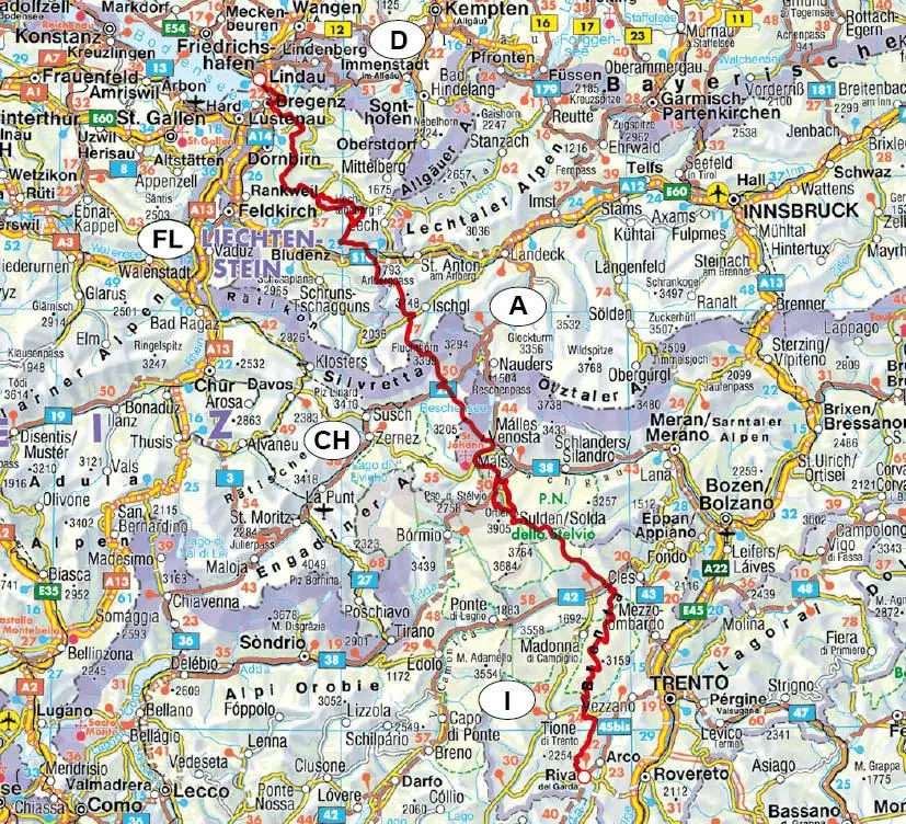 Bild: 9783763346080 | Alpenüberquerung Bodensee - Gardasee | 28 Etappen mit GPS-Tracks