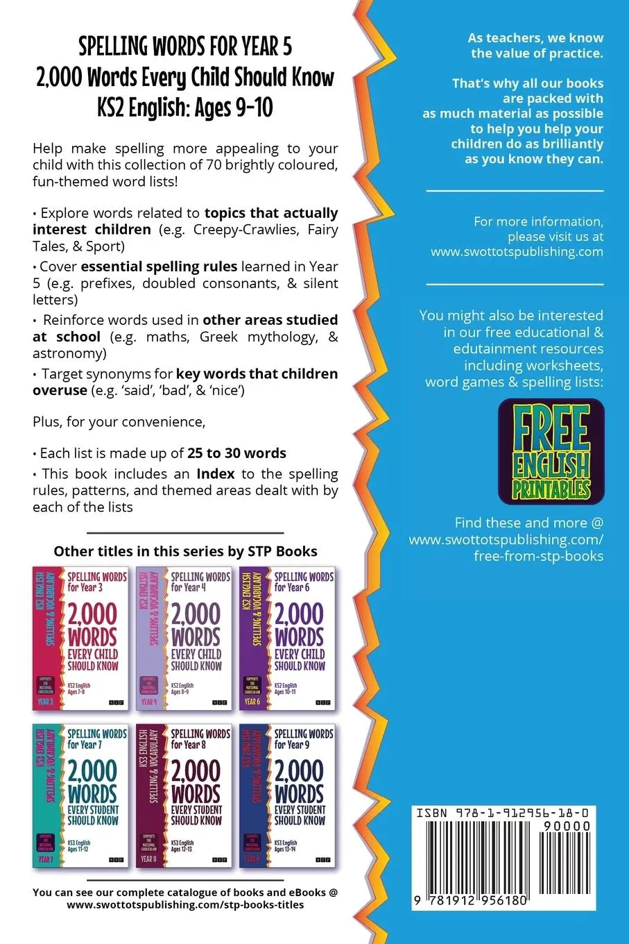 Rückseite: 9781912956180 | Spelling Words for Year 5 | Stp Books | Taschenbuch | Englisch | 2020