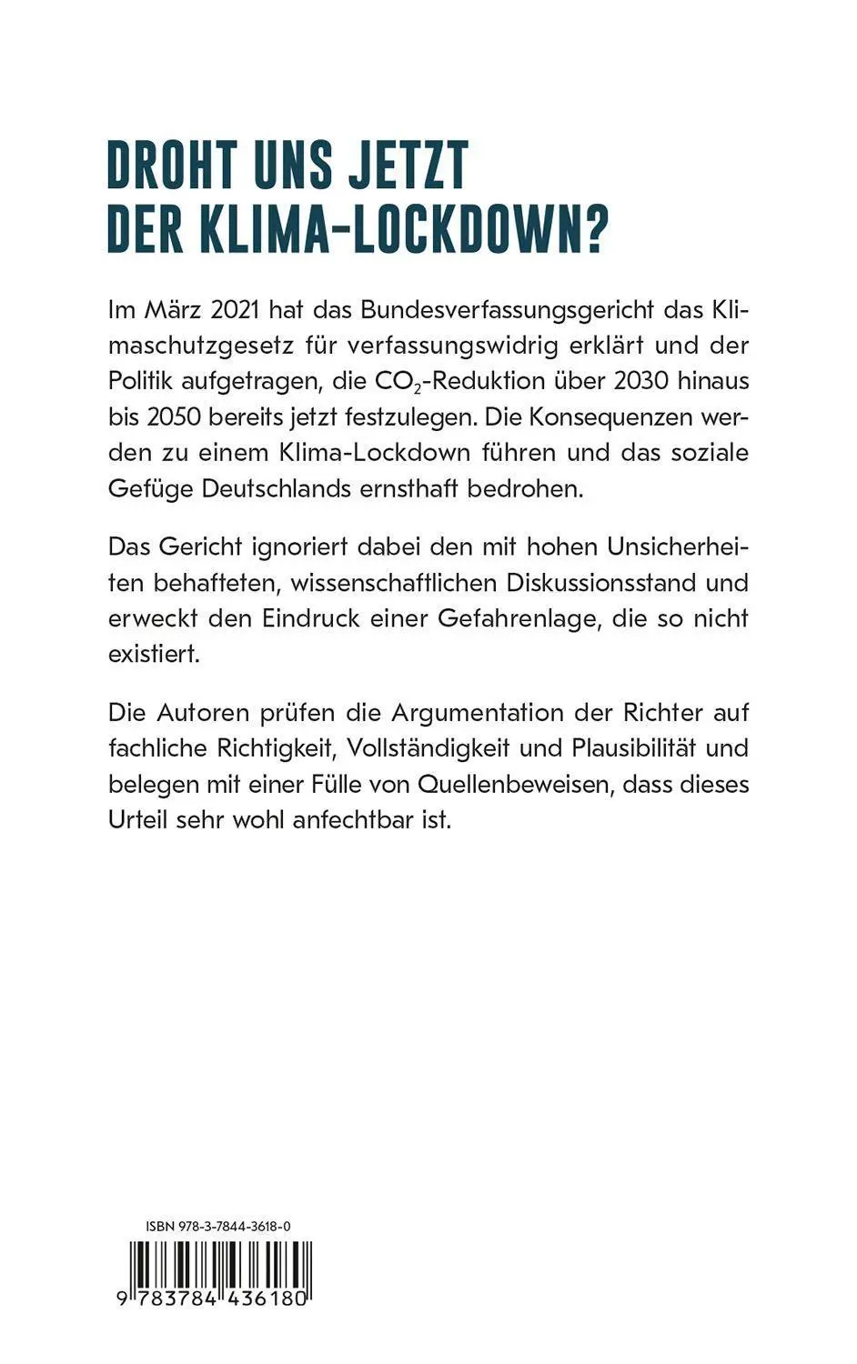 Bild: 9783784436180 | Unanfechtbar? | Fritz Vahrenholt (u. a.) | Taschenbuch | 128 S. | 2021