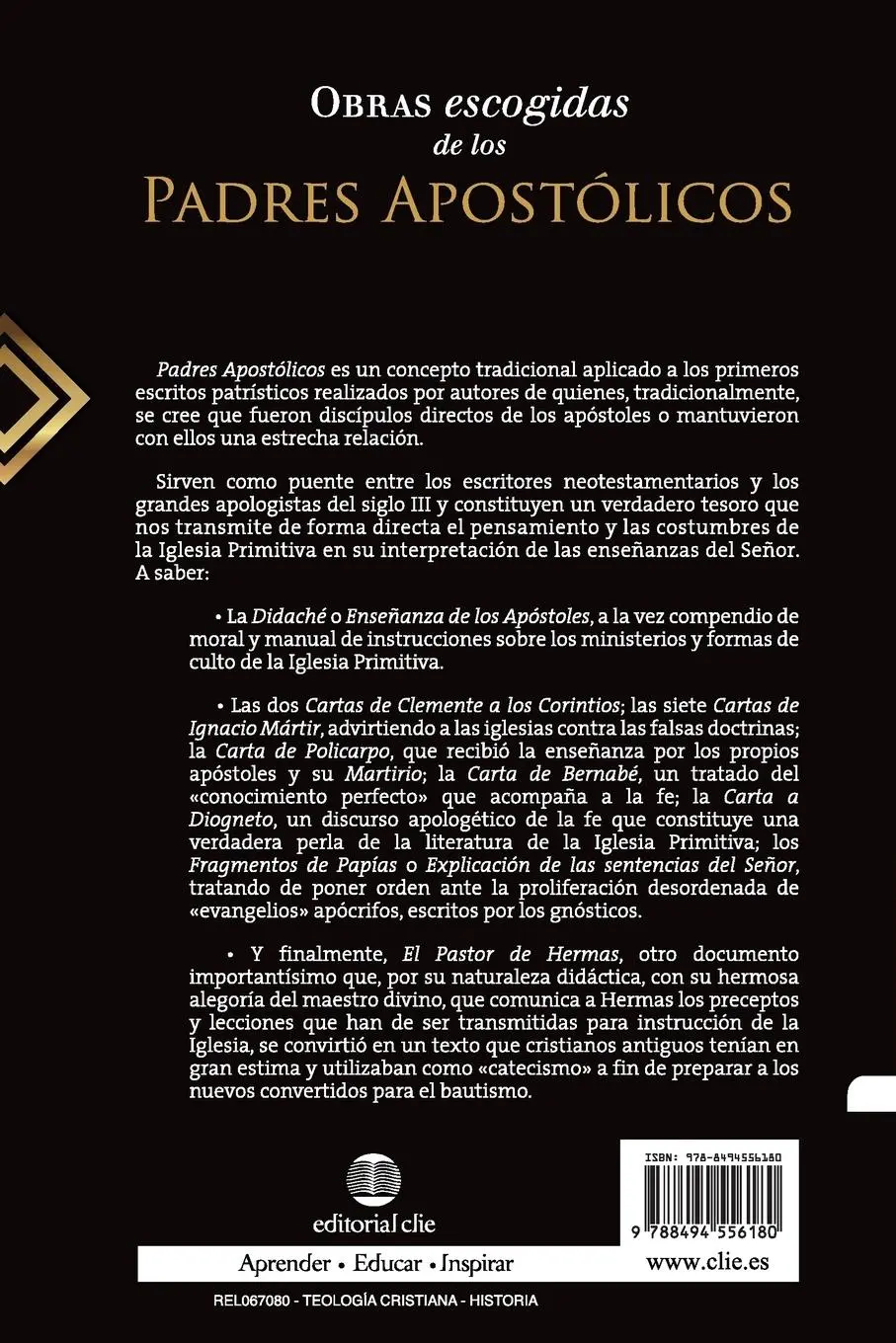 Rückseite: 9788494556180 | Obras escogidas de los Padres Apostólicos | Alfonso Ropero | Buch