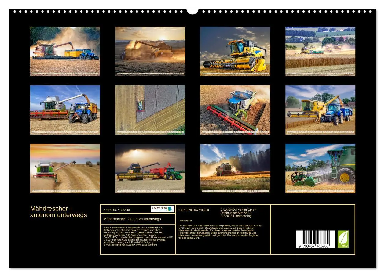Bild: 9783457416280 | Mähdrescher - autonom unterwegs (hochwertiger Premium Wandkalender...