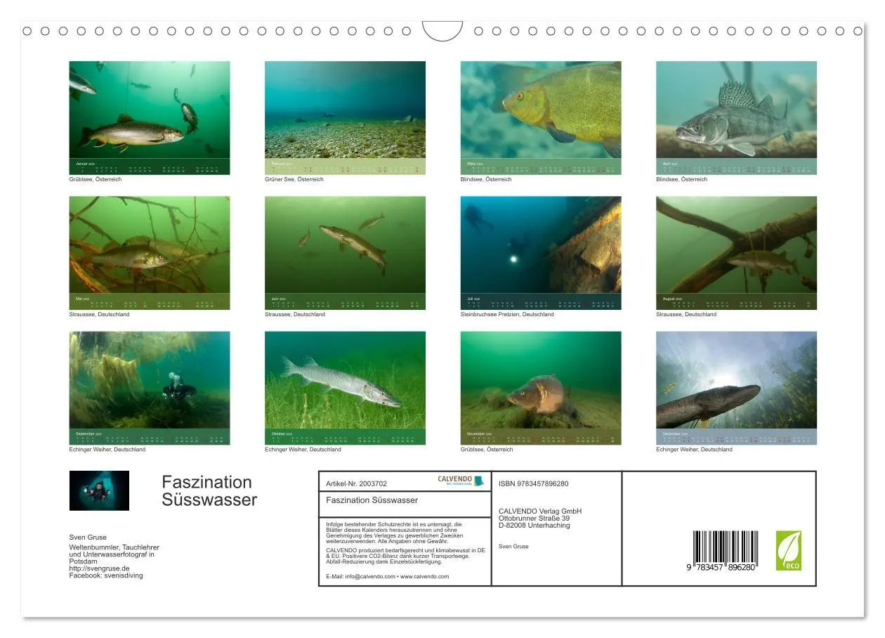 Bild: 9783457896280 | Faszination Süsswasser (Wandkalender 2026 DIN A3 quer), CALVENDO...
