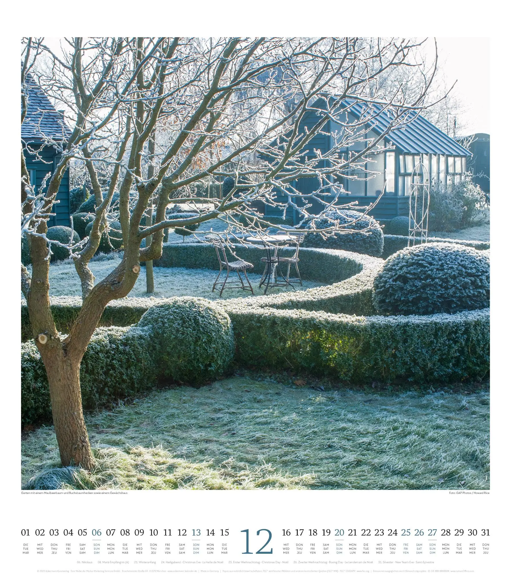Bild: 9783838426280 | Paradiesische Gärten Kalender 2026 | Ackermann Kunstverlag GmbH | 2026