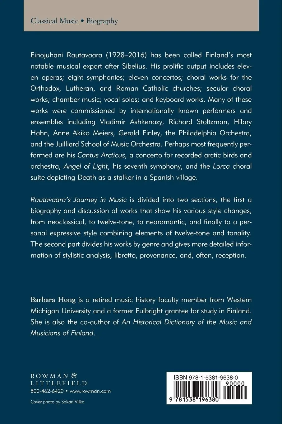 Rückseite: 9781538196380 | Rautavaara's Journey in Music | Barbara Blanchard Hong | Taschenbuch