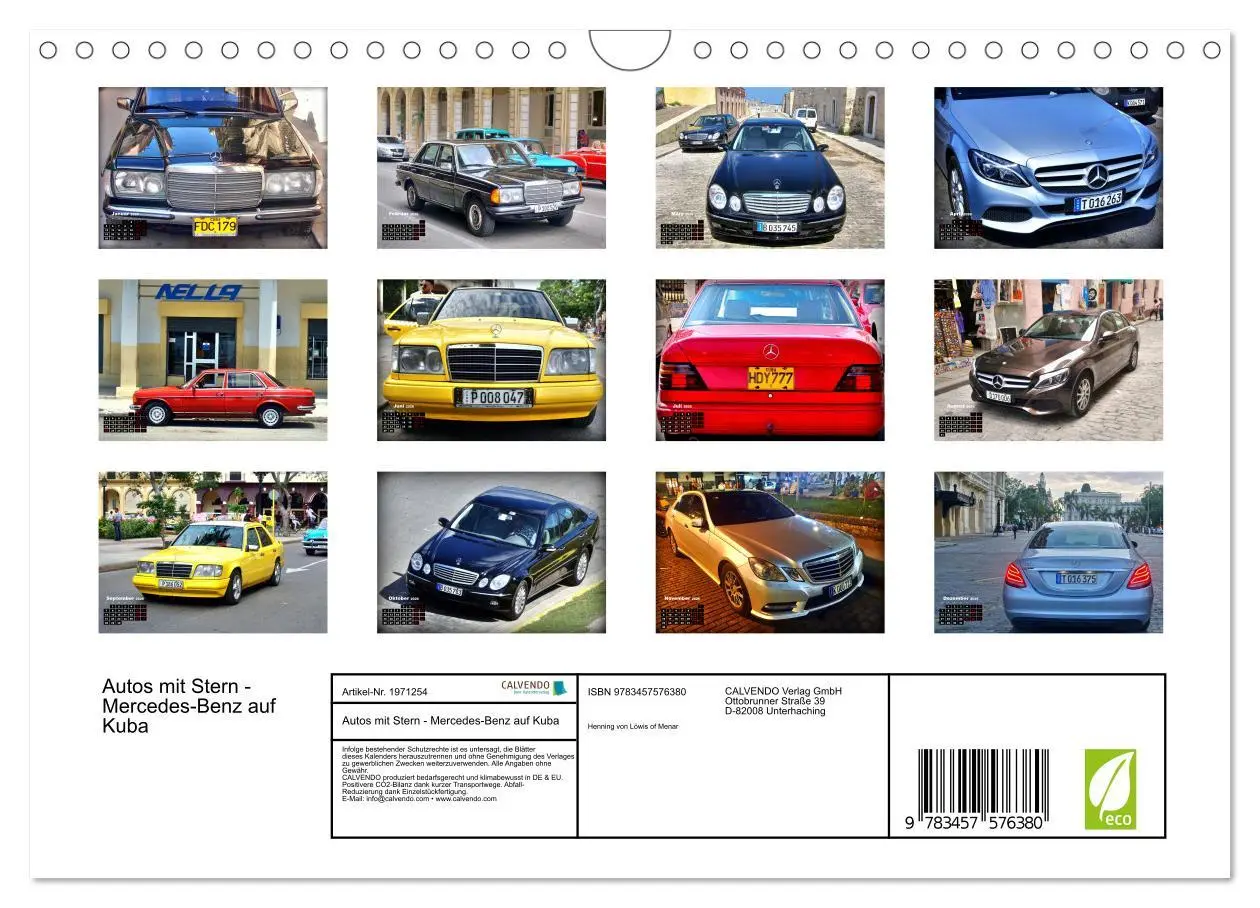 Bild: 9783457576380 | Autos mit Stern - Mercedes-Benz auf Kuba (Wandkalender 2026 DIN A4...
