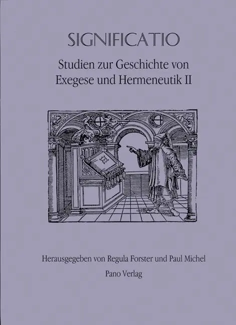 Cover: 9783907576380 | Significatio | Studien zur Geschichte von Exegese und Hermeneutik II