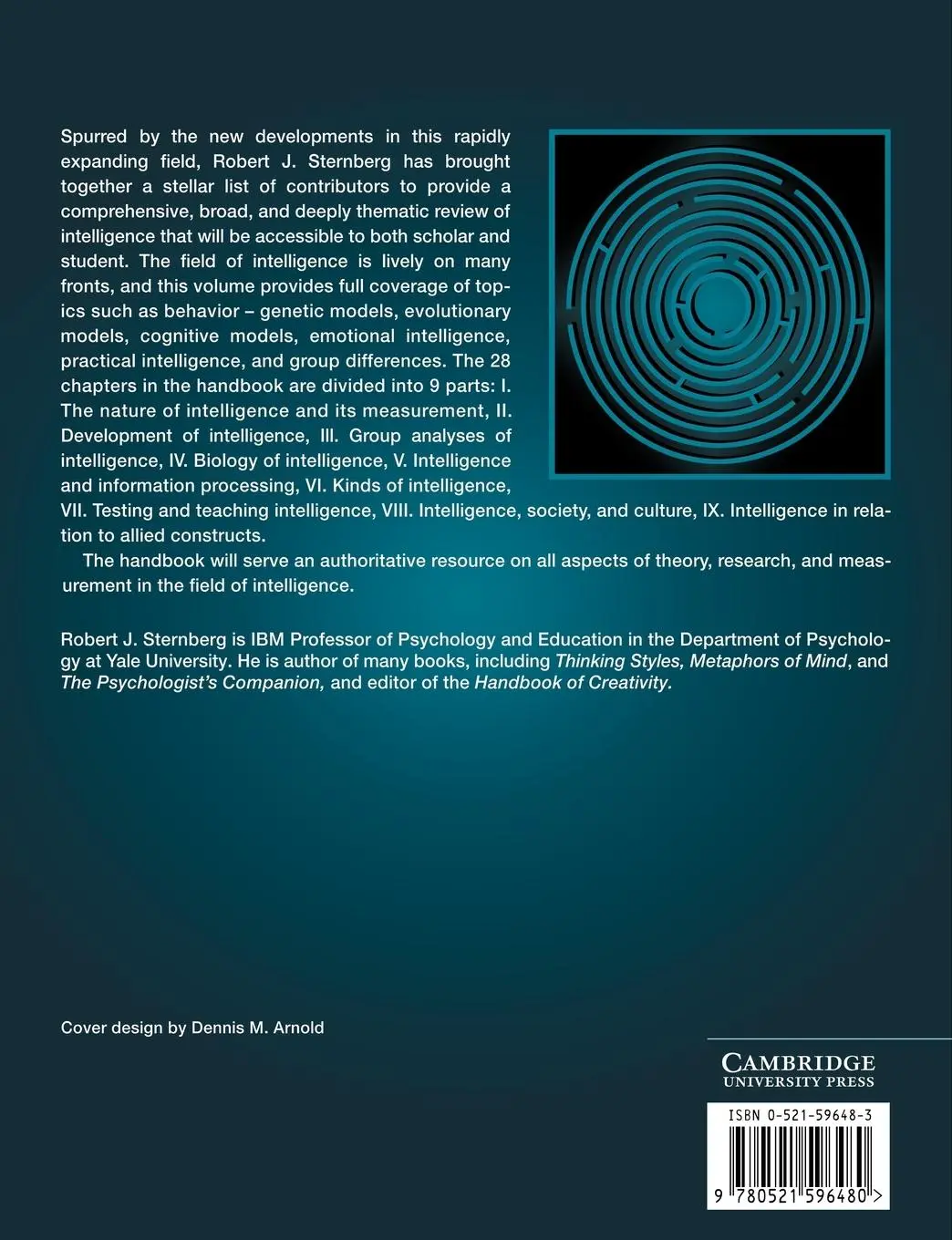 Rückseite: 9780521596480 | Handbook of Intelligence | Robert J. Sternberg | Taschenbuch | 2006