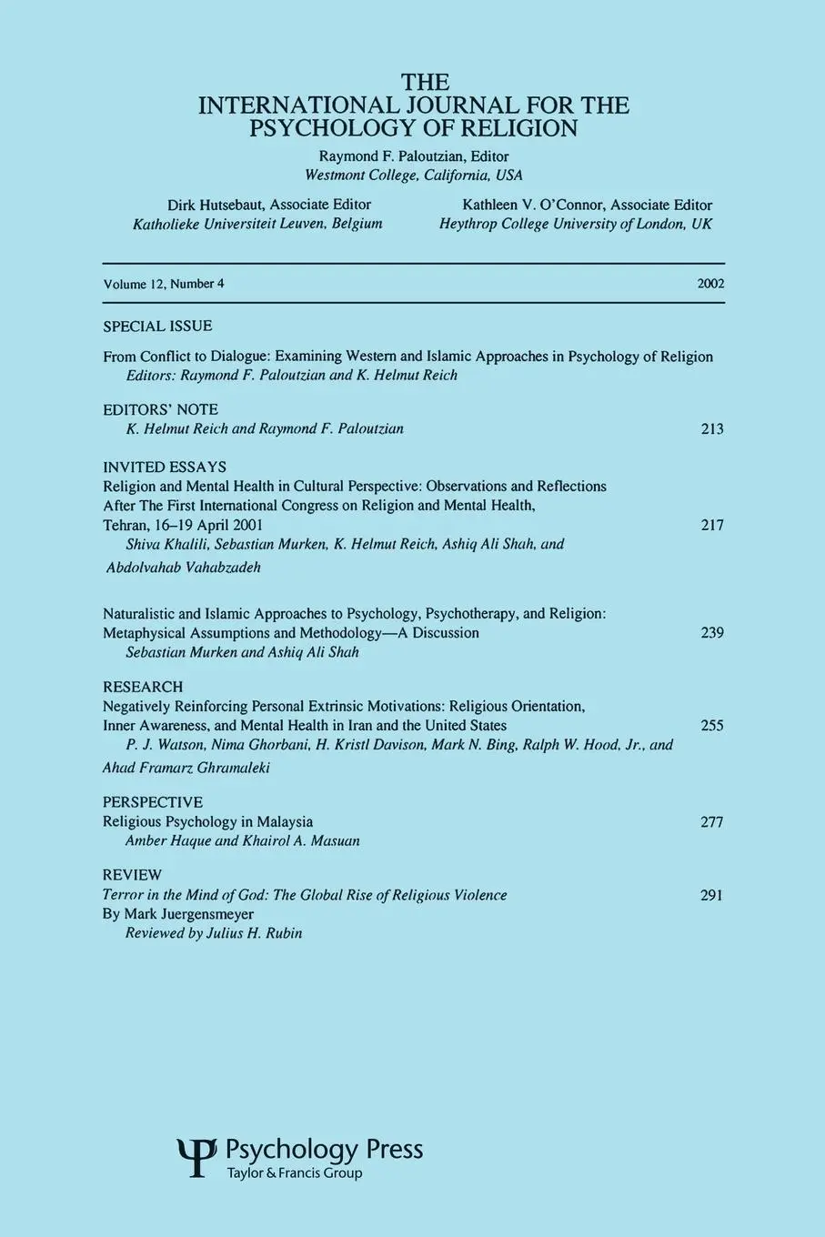 Cover: 9780805896480 | From Conflict to Dialogue | Raymond F. Paloutzian | Taschenbuch | 2002