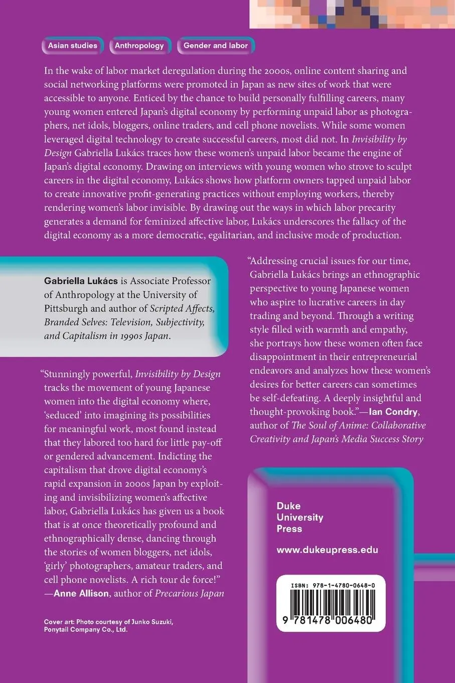Rückseite: 9781478006480 | Invisibility by Design | Women and Labor in Japan's Digital Economy
