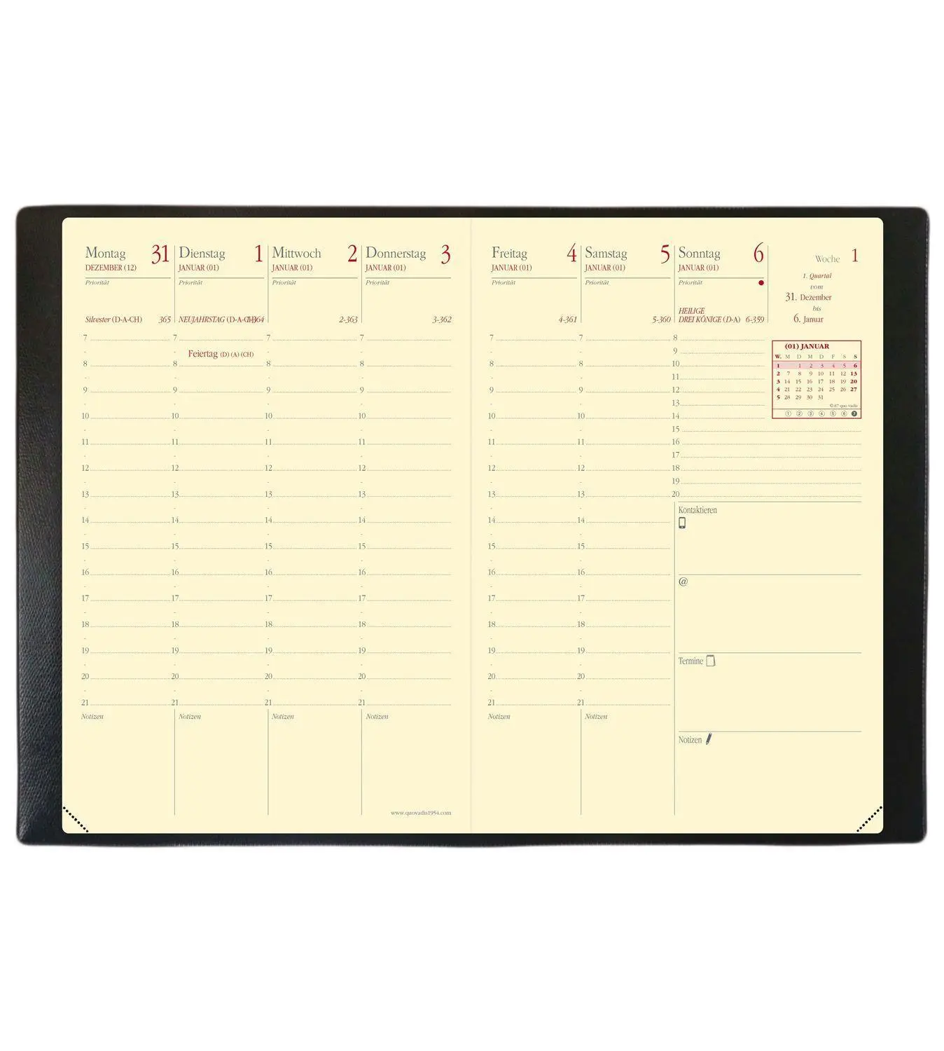 Bild: 3371010466580 | Geschäft Prestige VZ Silk schwarz 2026 | Kalender im Taschenformat