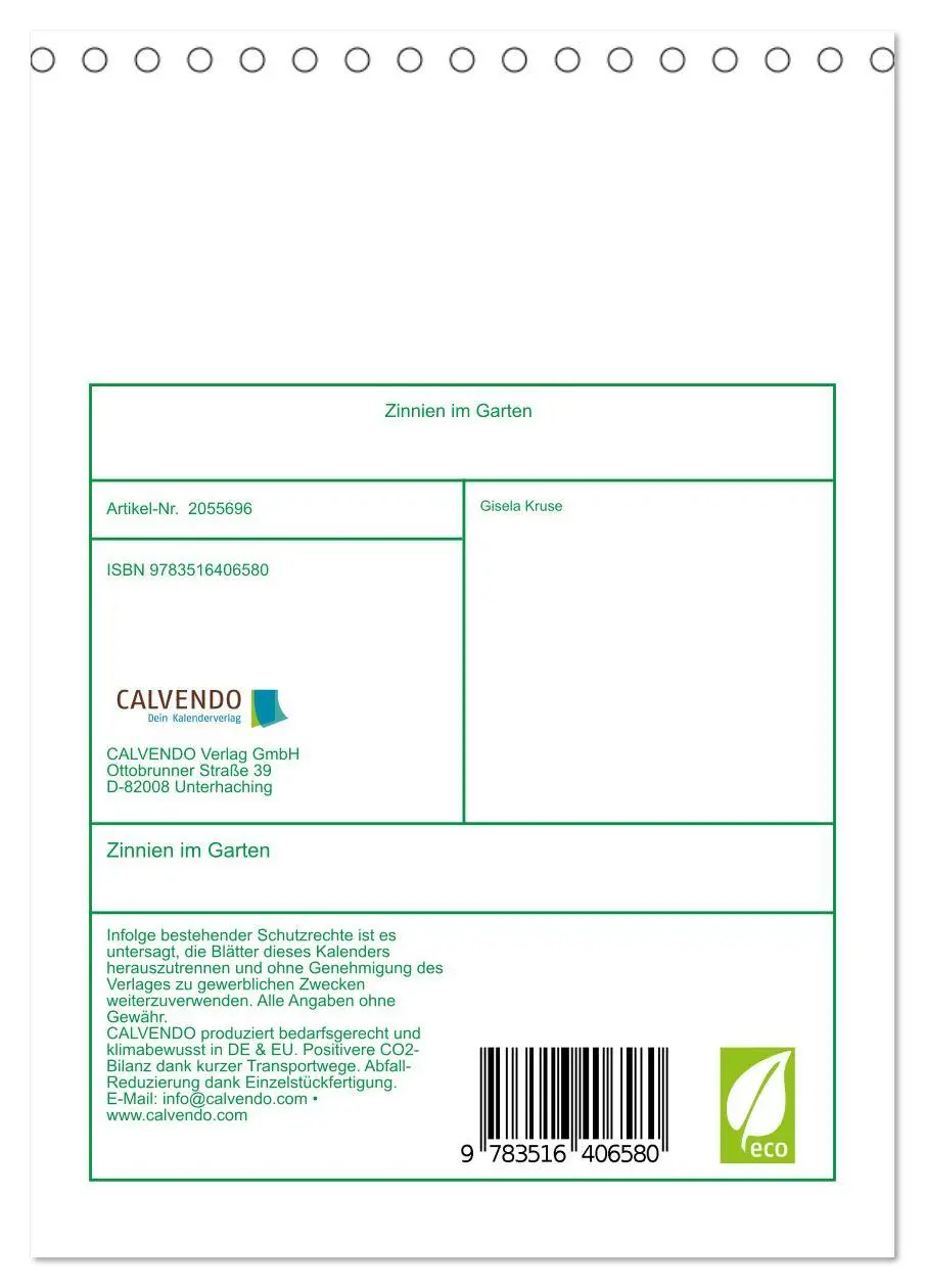 Bild: 9783516406580 | Zinnien im Garten (Tischkalender 2026 DIN A5 hoch), CALVENDO...