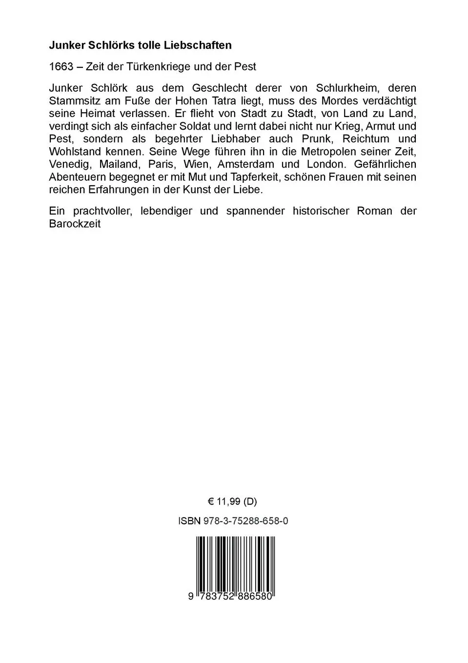 Rückseite: 9783752886580 | Junker Schlörks tolle Liebschaften | Ewald Gerhard Seeliger | Buch