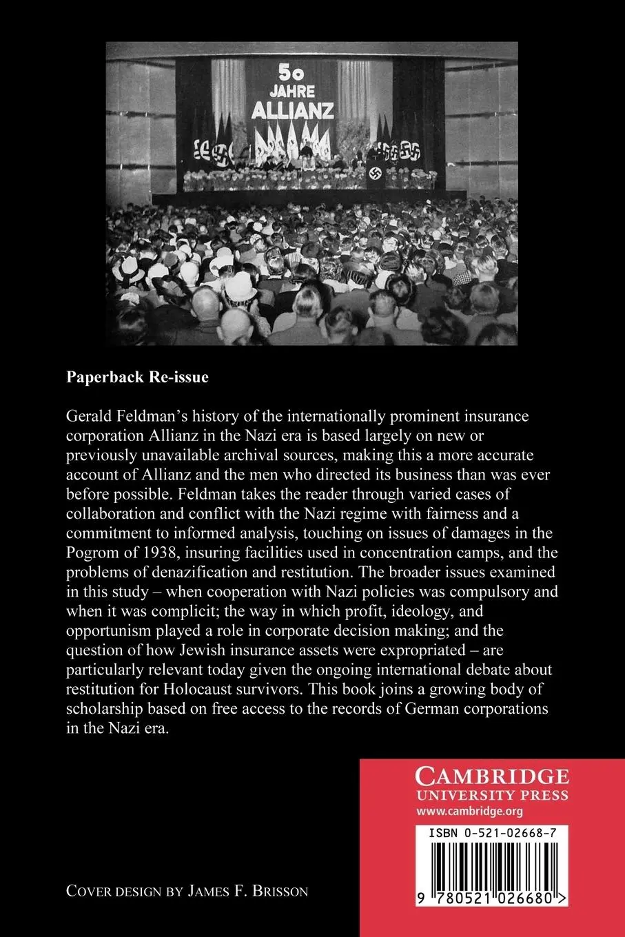 Rückseite: 9780521026680 | Allianz and the German Insurance Business, 1933 1945 | Feldman | Buch