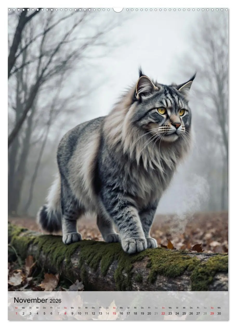 Bild: 9783516706680 | Maine Coon Kalender - Majestätische Katzen in der Natur...
