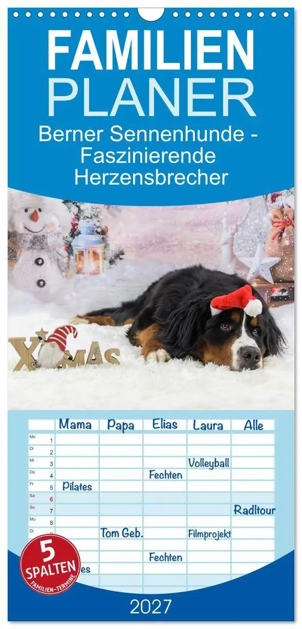Cover: 9783594306680 | Familienplaner 2027 - Berner Sennenhunde - Faszinierende...